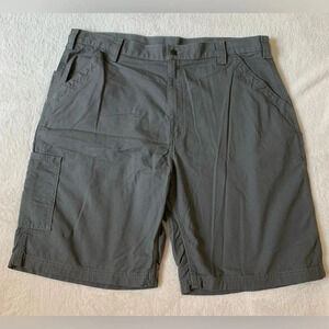 Carhartt Men’s Gray Canvas Utility Work Shorts Pockets Relaxed‎ Fit - Size 40